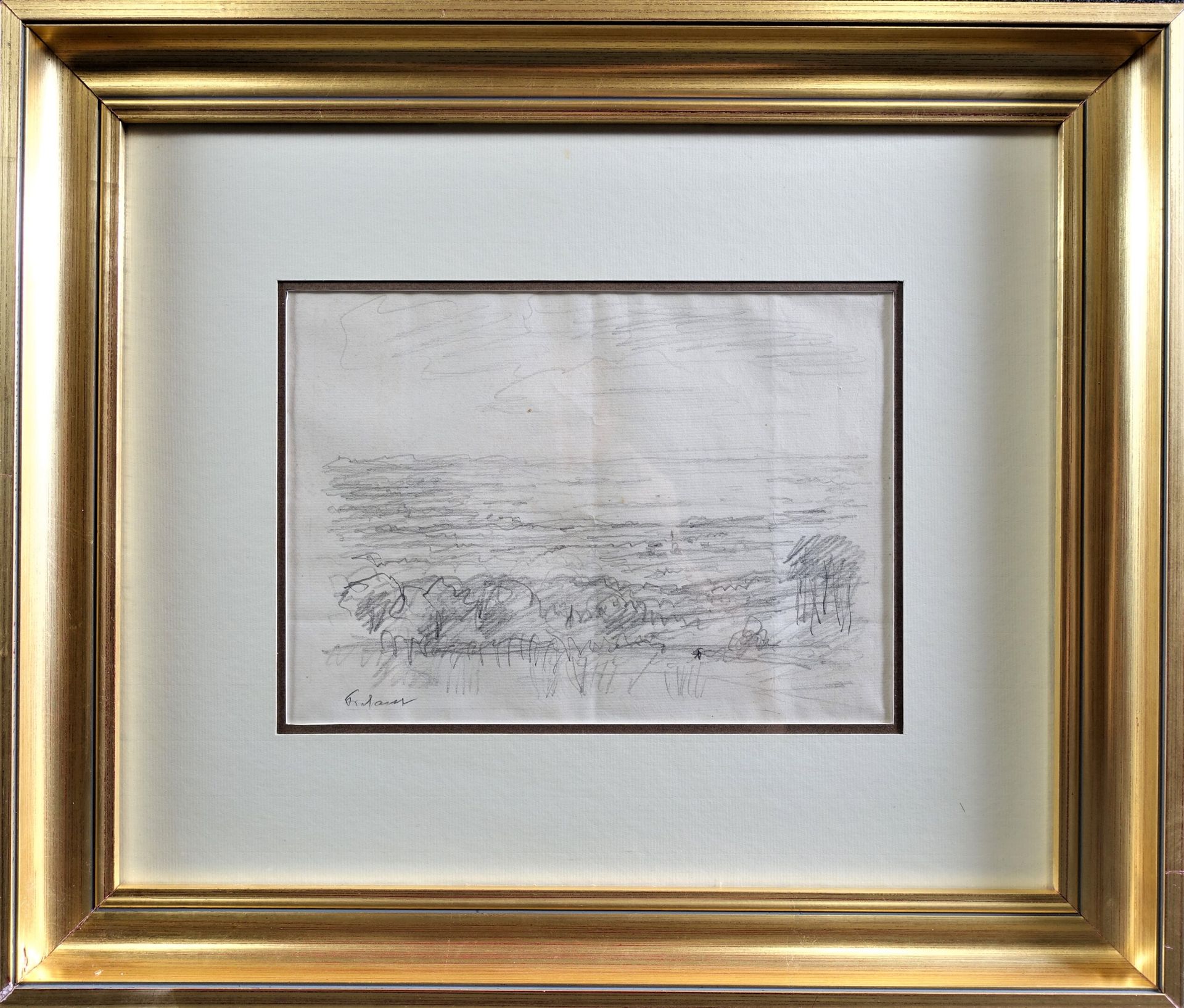 Null FRELAUT Jean (1879-1954) : Golfe du Morbihan. Crayon signé, 19 x 26

- 365