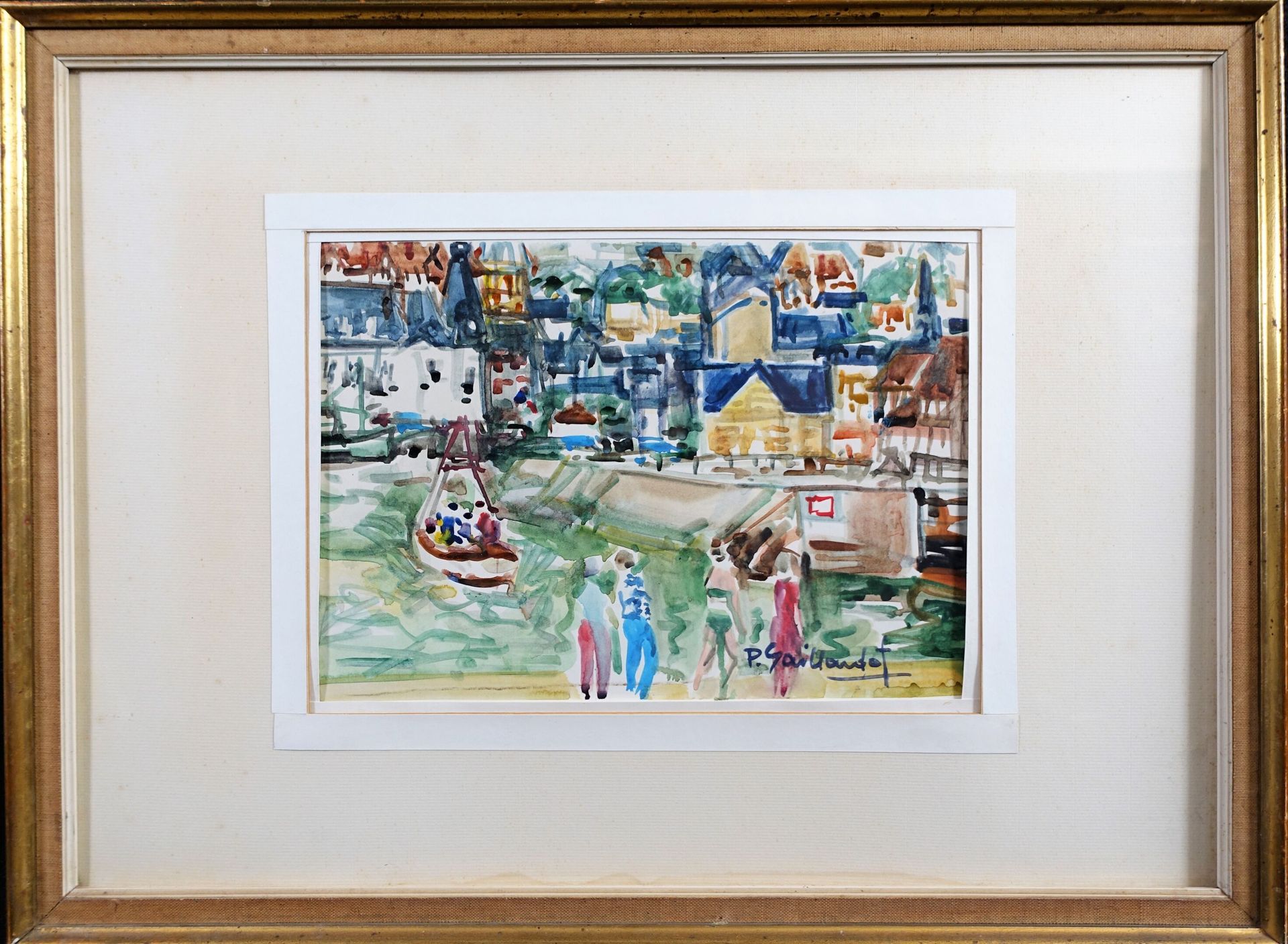 Null GAILLARDOT Pierre (1910-2002) : Harbor scene. Watercolor signed, 22 x 30