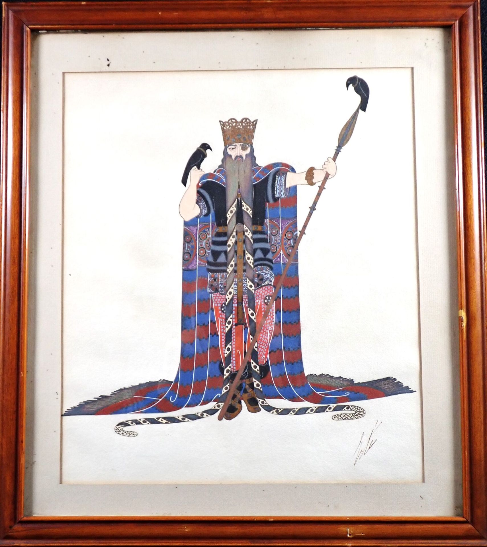 Null ERTE (Romain de TIRTOFF dit, 1892-1990) : Projet de costume : roi aux corbe&hellip;