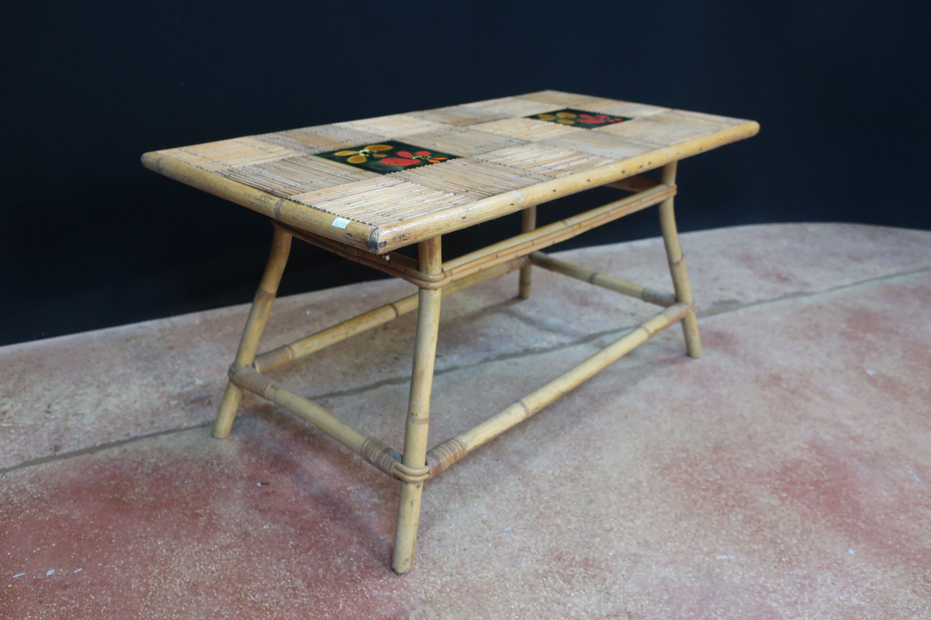 Null Adrien AUDOUX e Frida MINET (XX secolo)
Tavolino in bambù e rattan, piano r&hellip;