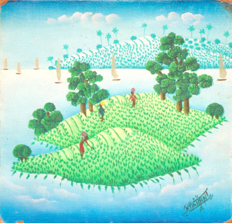Null Île paradisiaque 

Acrylique sur isorel signé en bas à droite

10 x 10 cm

&hellip;