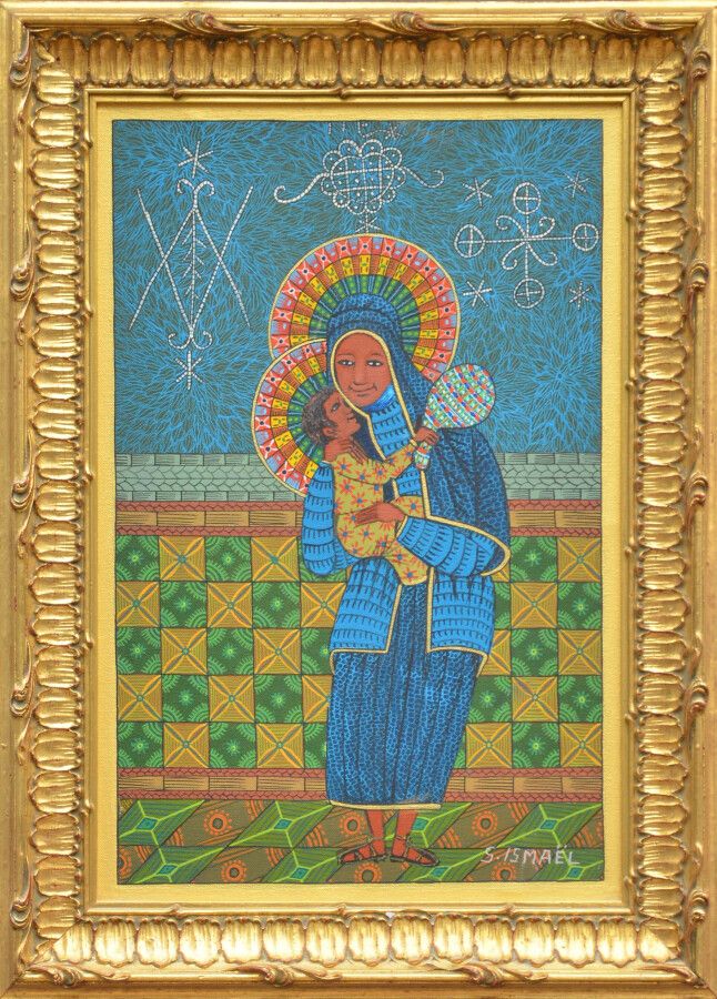 Null 伊斯梅尔-赛因西勒斯 (1940 - 2000)

圣母与圣婴

布面油画，右下角有签名

43 x 29 厘米

带框架