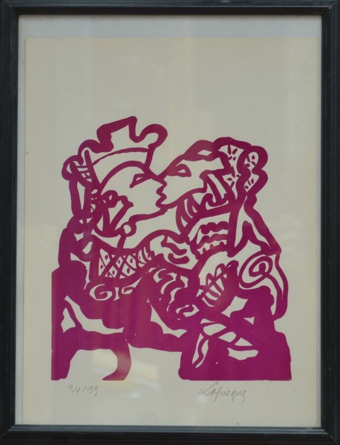 Null Charles LAPICQUE (1898-1988) 

Bénédiction maternelle

Lithographie signée &hellip;