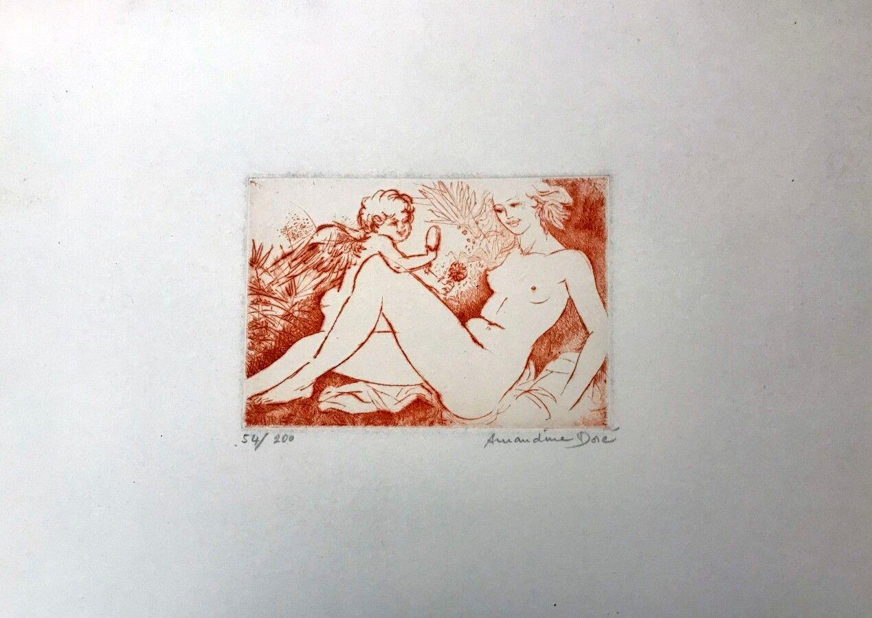 Null AMANDINE DORE (1912-2011)

Love

Drypoint signed lower right, numbered 54/2&hellip;