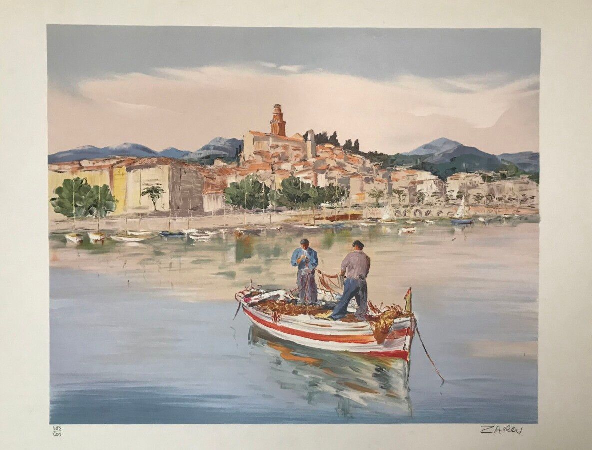 Null ZAROU ( 1930-2013) 

Fishermen in St-Tropez

Lithograph signed lower right,&hellip;