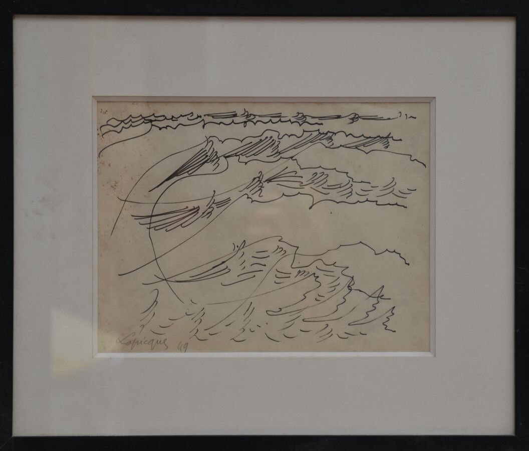 Null Charles LAPICQUE (1898-1988) 

La mer 

Encre signé et daté 49 en bas à gau&hellip;