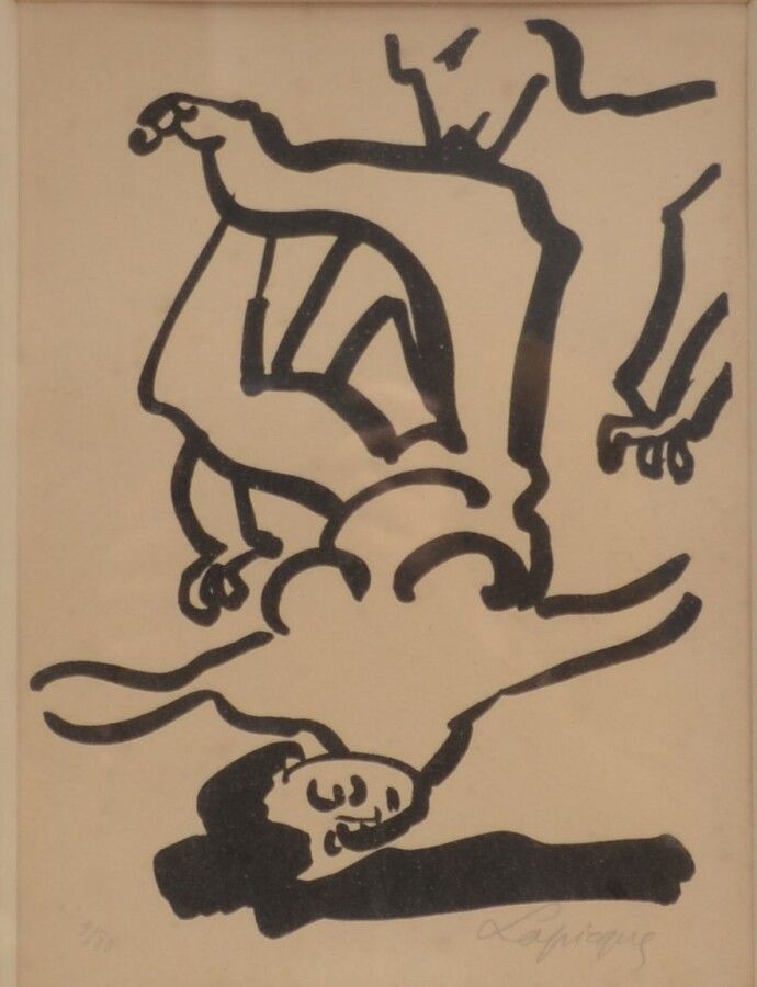 Null 查尔斯-拉皮克 (1898-1988)

情色裸体

石版画右下方有签名，左下方有编号9/80

27 x 19 cm (展出中)