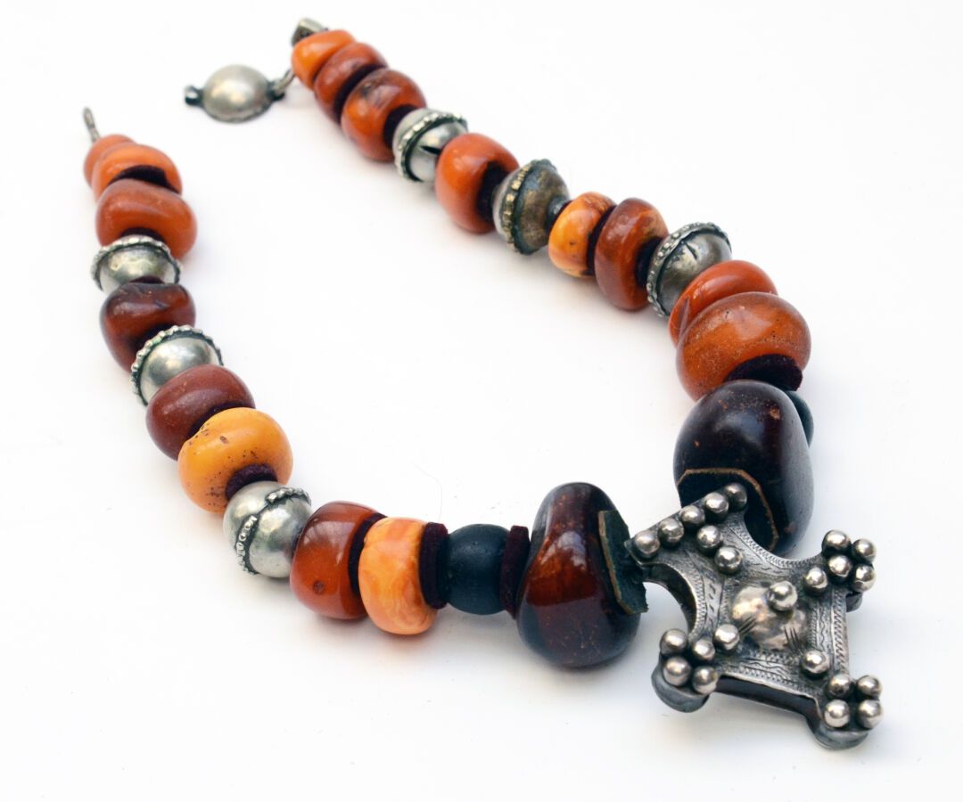 Null Necklace
silver and amber, amber or copal beads alternate with silver and g&hellip;