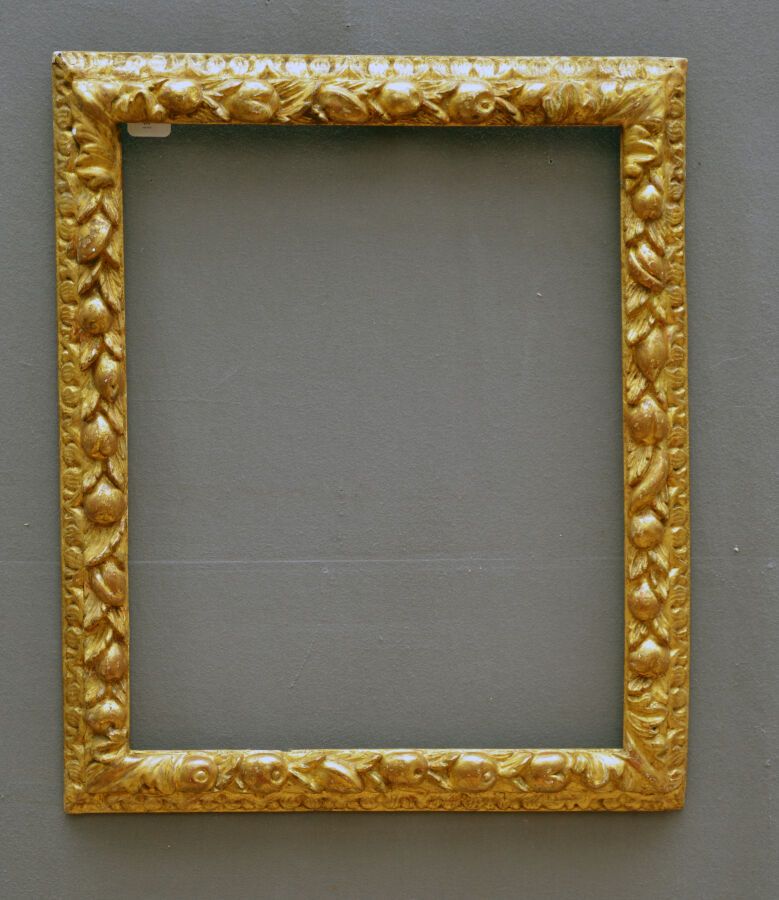 Null Frame with reversed profile, out of wooden, moulded, carved and gilded, wit&hellip;