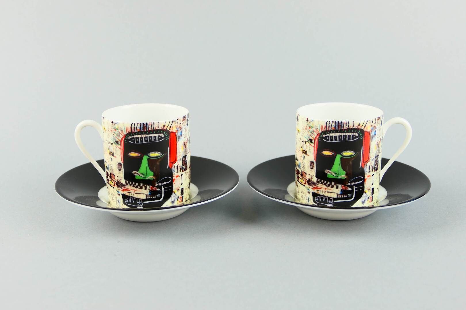 Null BASQUIAT Jean-Michel (1960 - 1988) after - Glenn - 两个咖啡杯和茶碟