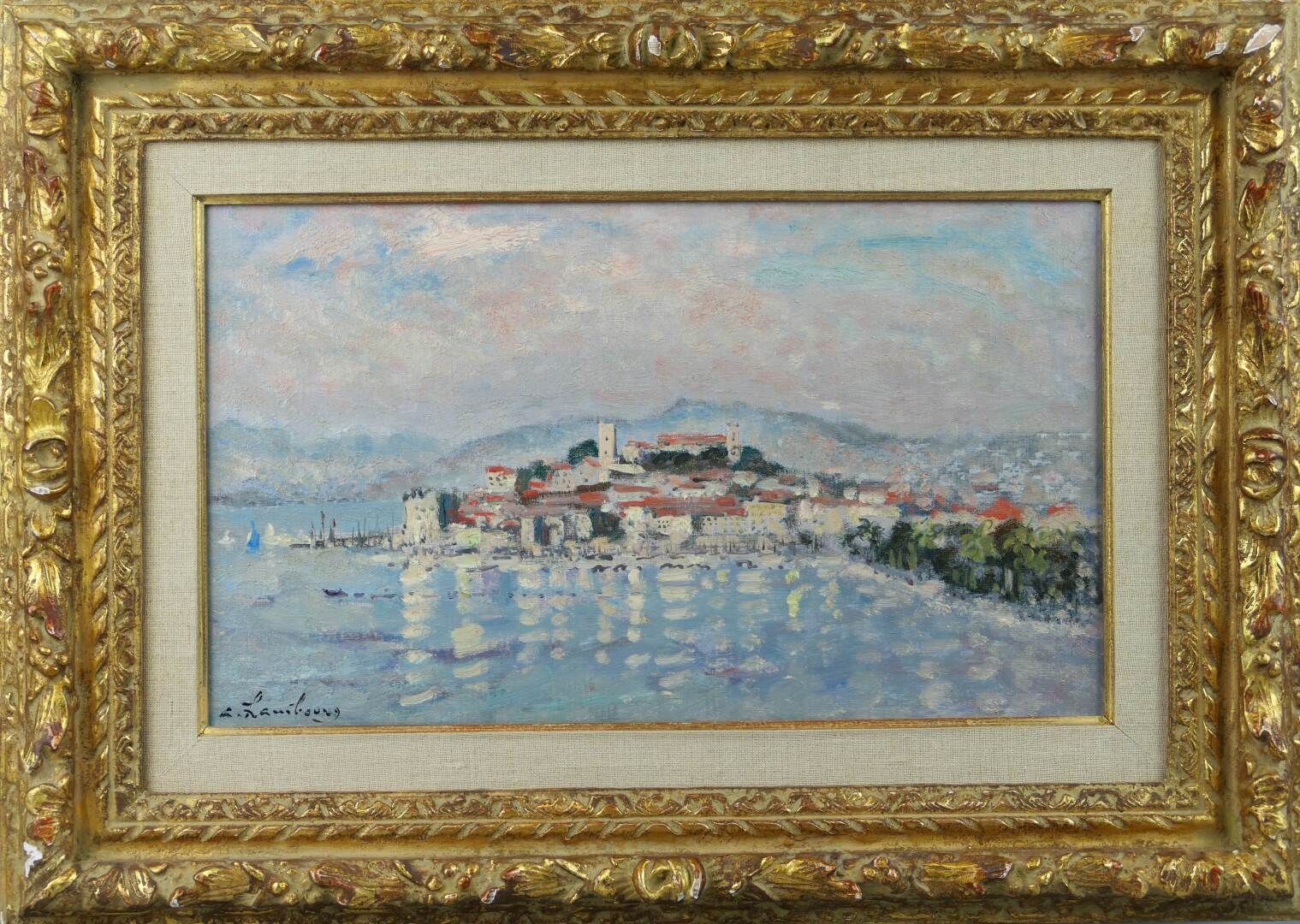 Null HAMBOURG André (1909-1999) - In Cannes in April - Oil on canvas signed on t&hellip;