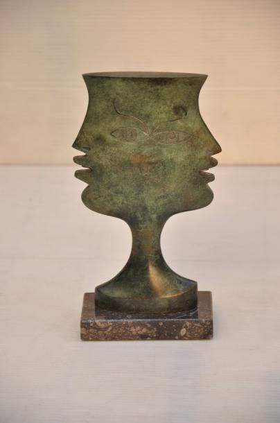 COCTEAU Jean (1889-1963) "LES CYCLADES" - Sculpture en bronze à patine médaille &hellip;