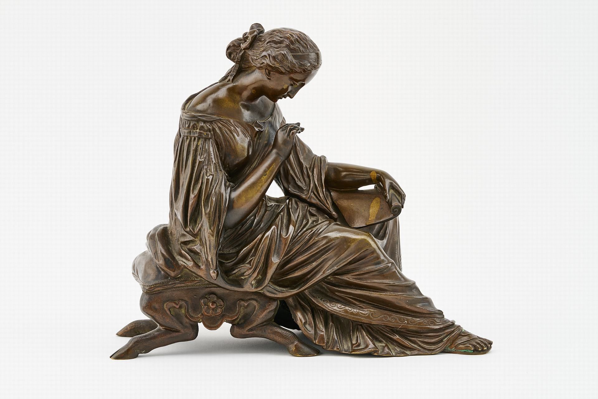 Venot, Cyprien Francois 1808 - 1886. Allegoria della poesia. Poetessa seduta con&hellip;