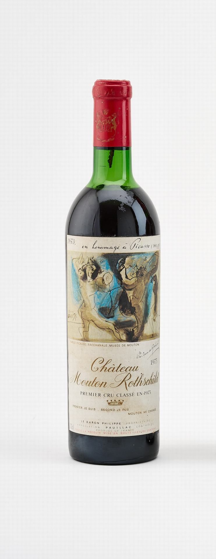 1 Fl. Château Mouton Rothschild 1973 Pauillac. 1er Cru Classé. With Picasso arti&hellip;