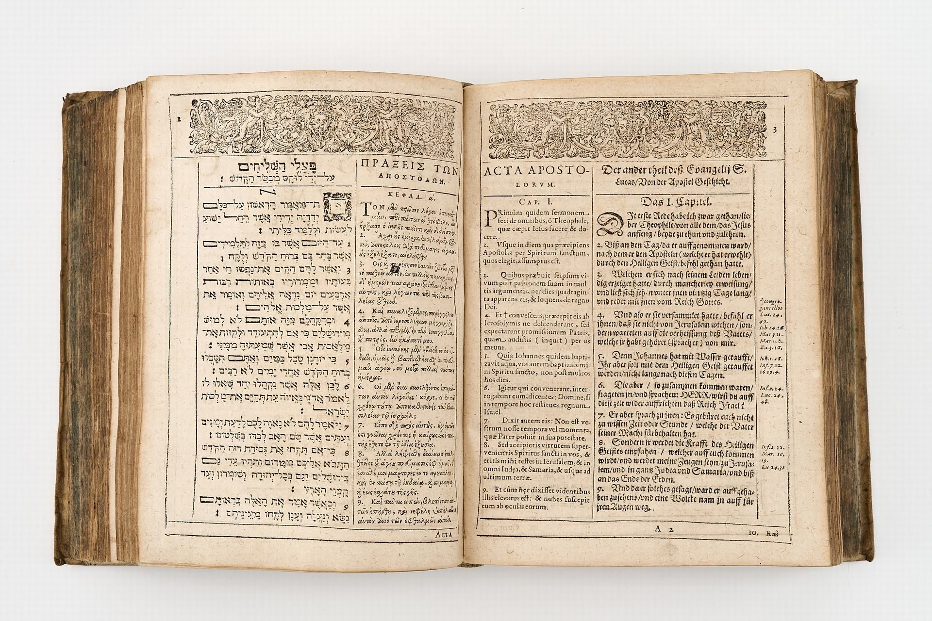 Biblia Polyglotta Nuremberg, Elias Hutter, 1602. Nouveau Testament en quatre col&hellip;