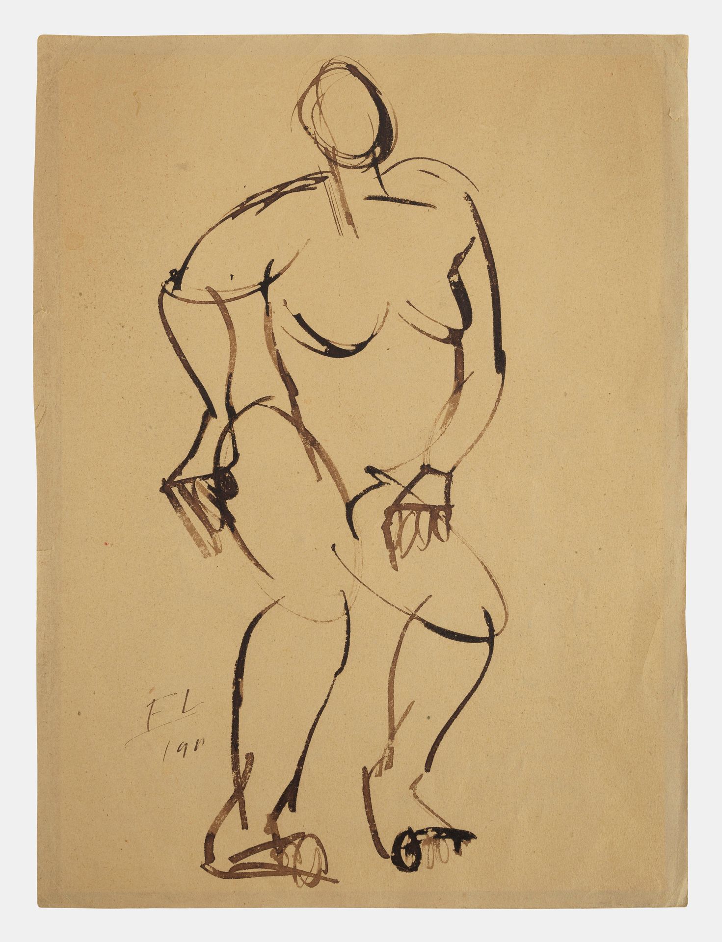 Null Fernand Léger (1881-1955)
Etude de nu, encre sur papier, monogrammée et dat&hellip;