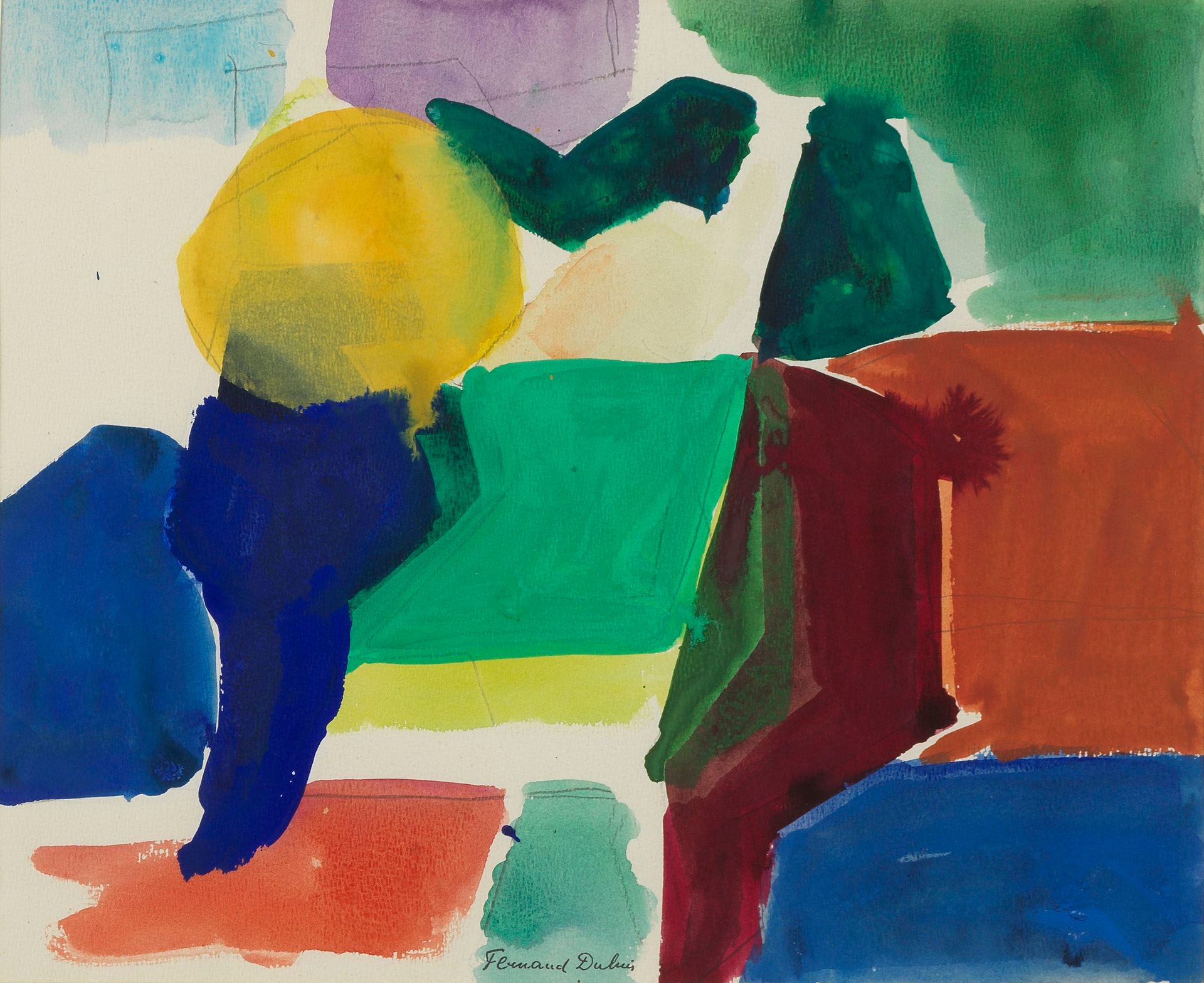 Null Fernand Dubuis (1908-1991)
Composition abstraite, aquarelle sur papier, sig&hellip;