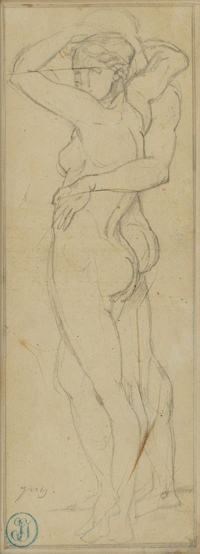 Null 让-奥古斯特-多米尼克-安格尔（1780-1867 年）
Etude de personnages, mine de plomb sur papier&hellip;