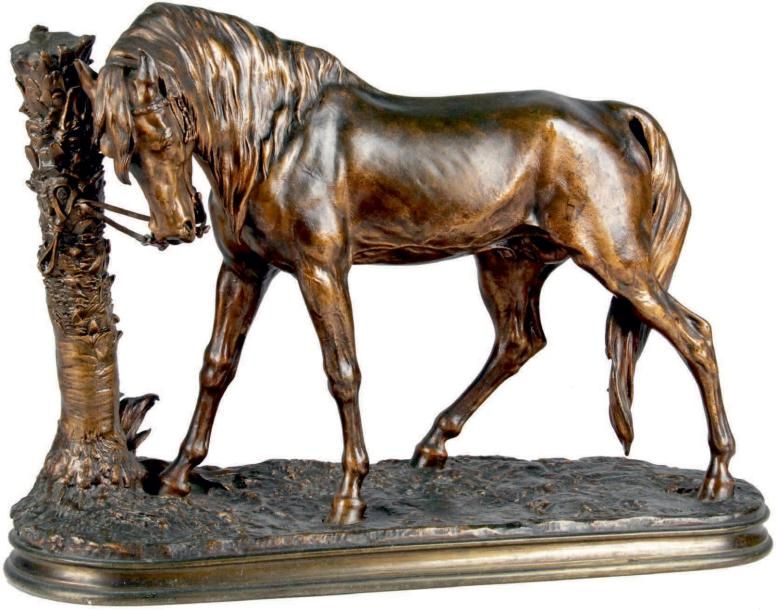 Pierre-Jules Mene (1810-1879) CHEVAL AU PALMIER, 1877
Épreuve en bronze à patine&hellip;