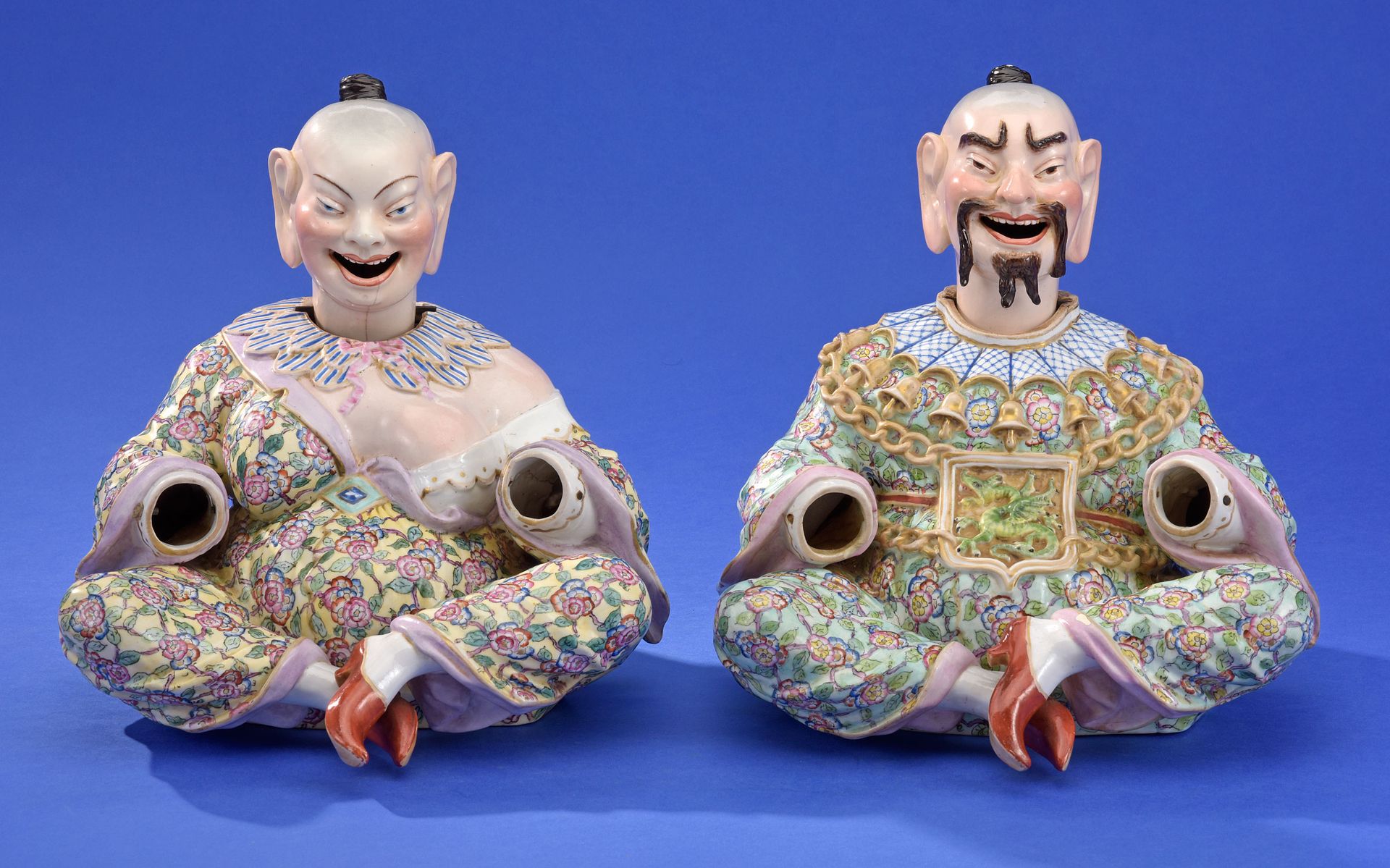 Ein Paar Wackelpagoden A pair of wobble pagodas 19th c.
Colorfully painted and o&hellip;