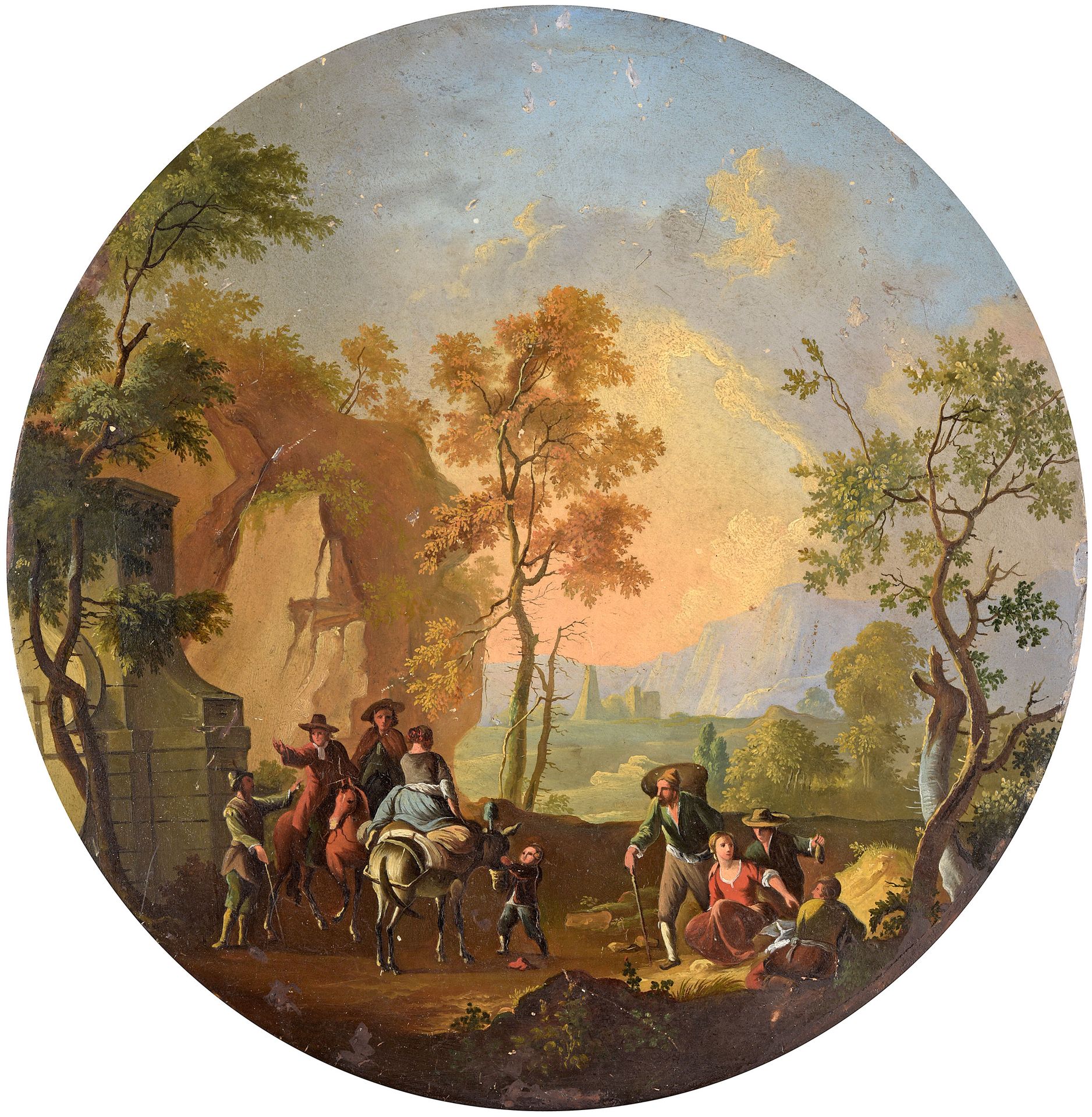 Unbekannter Meister Maître inconnu 18e siècle.
Deux tableaux. Paysage de ruines &hellip;