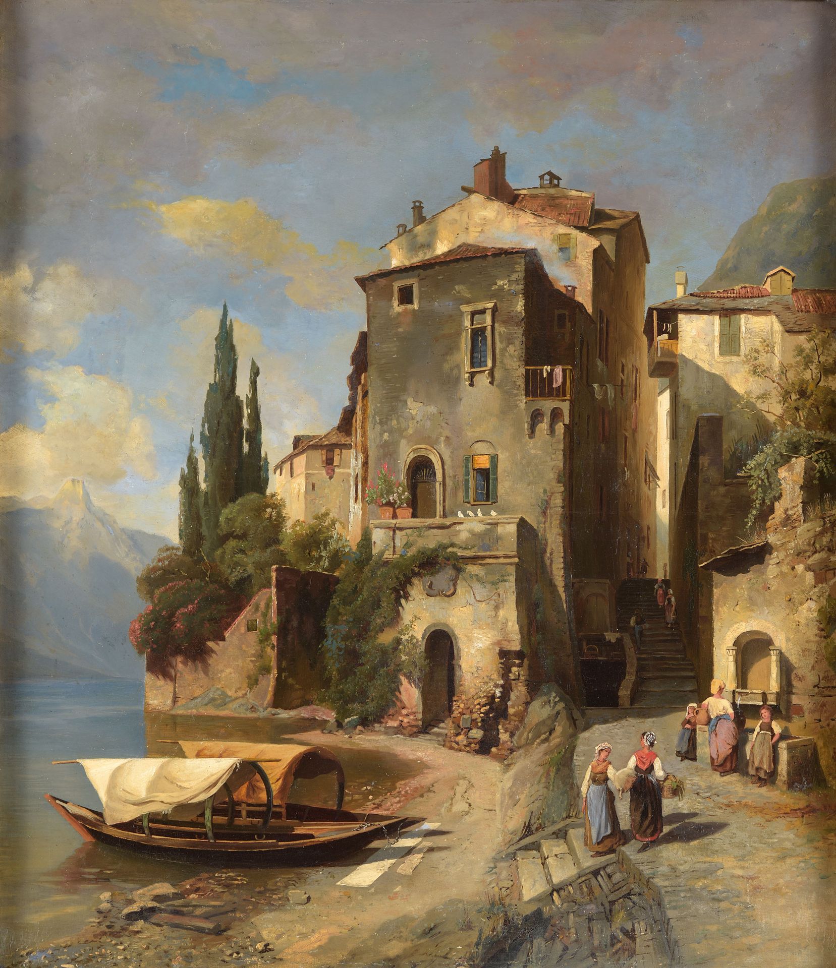 Unbekannter Meister Unknown master 19th c.
Lot on Lake Como.
Oil on canvas, 98 x&hellip;