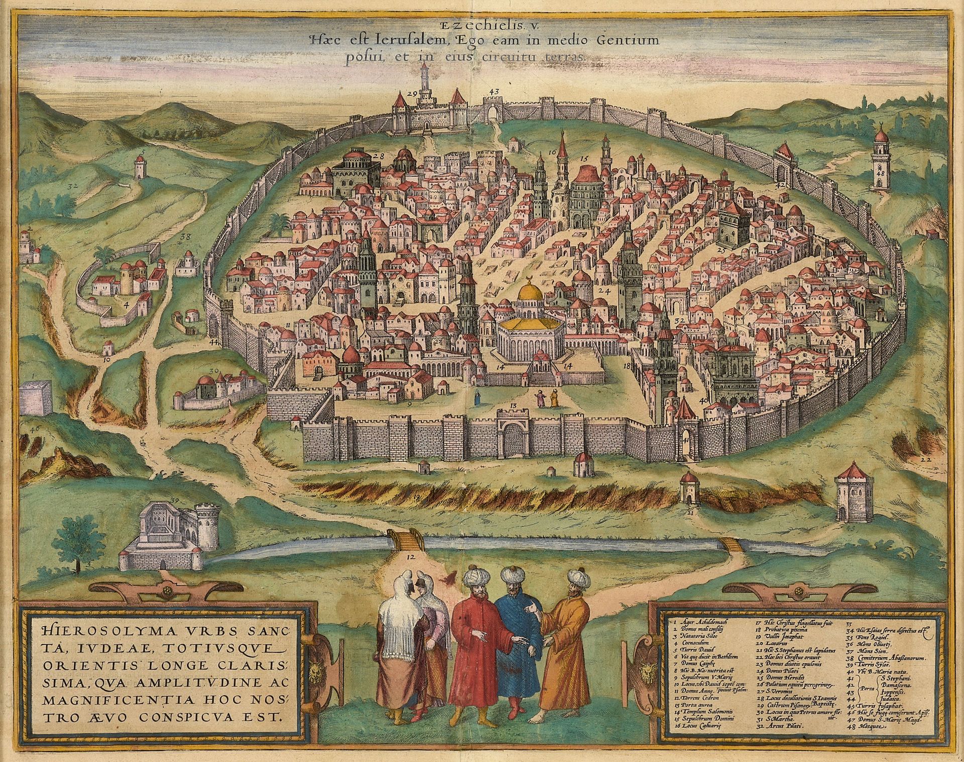 Ansicht von Jerusalem Vue de Jérusalem Vers 1650
Gravure sur cuivre, ancienne co&hellip;
