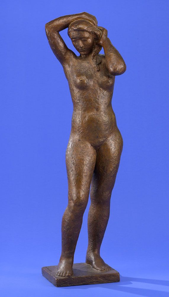 Wulff, Wilhelm Wulff, Wilhelm 1891 Wehringsen - 1980 Soest
站立的女性裸体。
青铜。已签名。铸造厂标记&hellip;