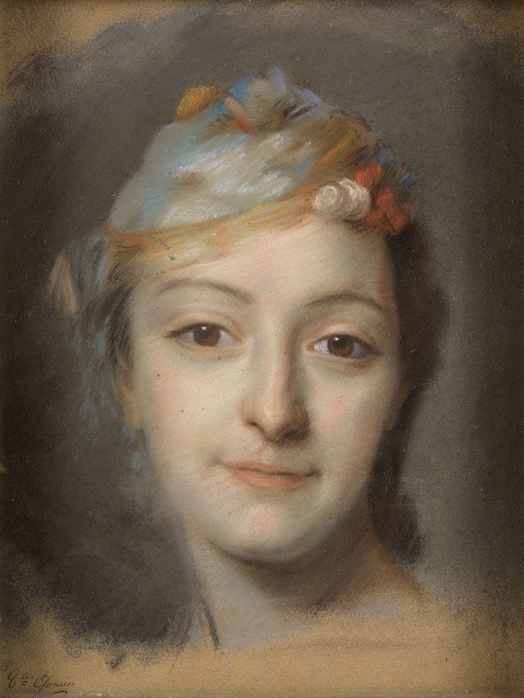 Undeutlich signiert 隐约署名 19 世纪。
一位女士的肖像。粉彩画。35 x 27 厘米。