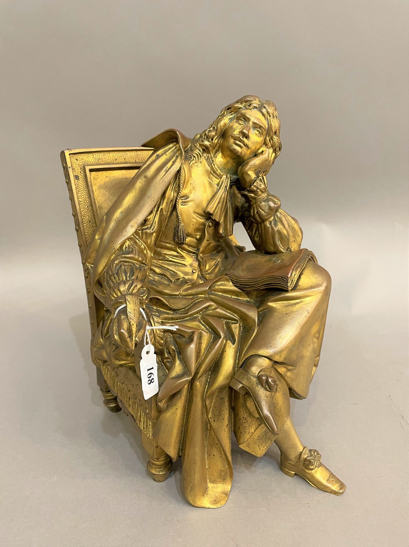 Null PRADIER James (1790-1852):

Tema "Moliere" en bronce cincelado y dorado, fi&hellip;