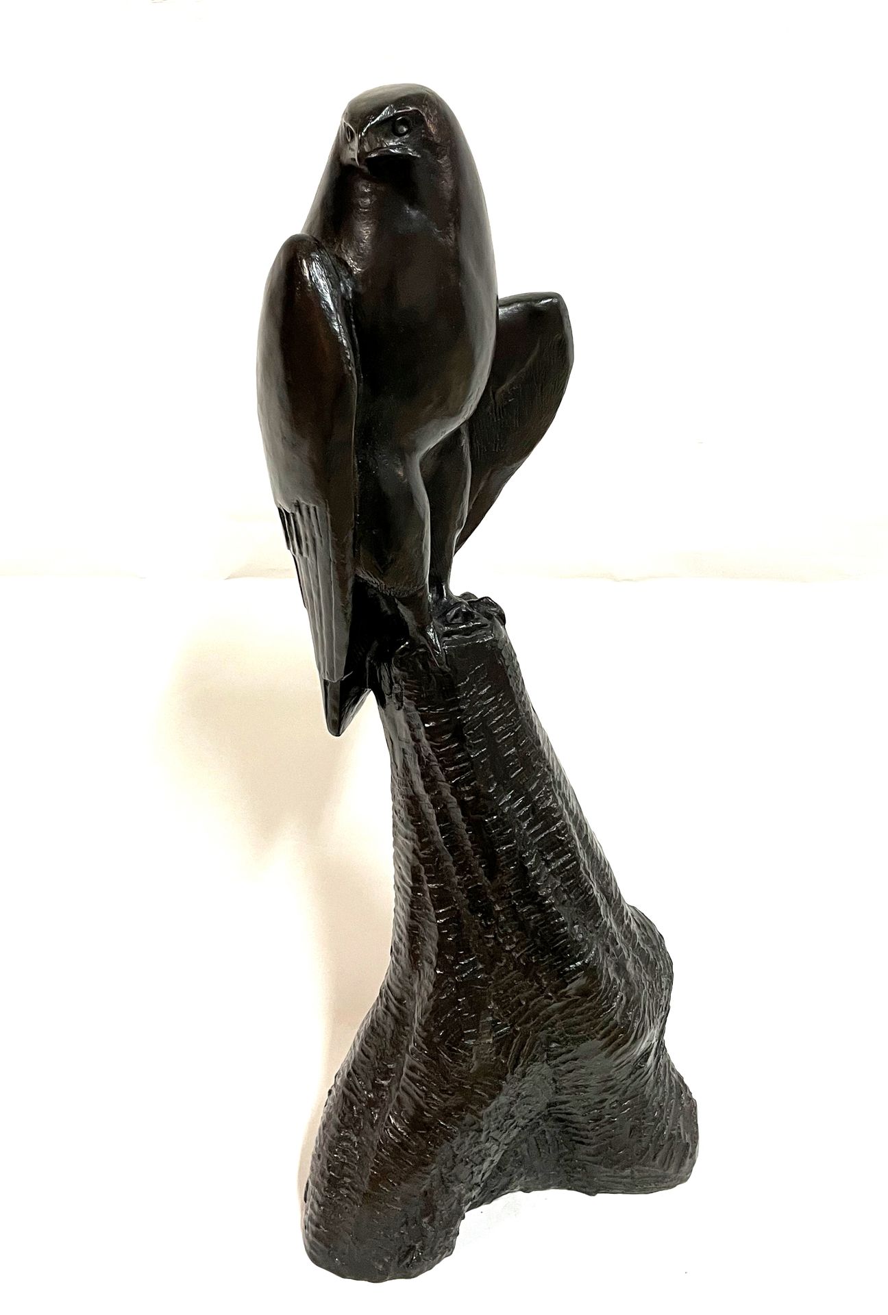 Georges Lucien GUYOT (1885-1973) 
« faucon posé sur un piton rocheux » 
Importan&hellip;