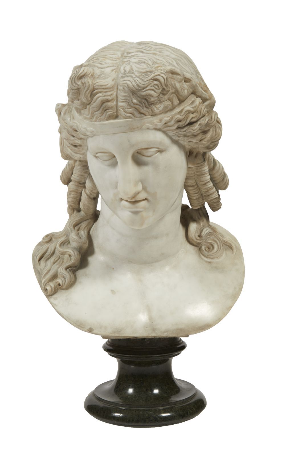 Null 115-Important marble bust of ANTINOÜS MANDRAGONE.

First third of the XIXth&hellip;