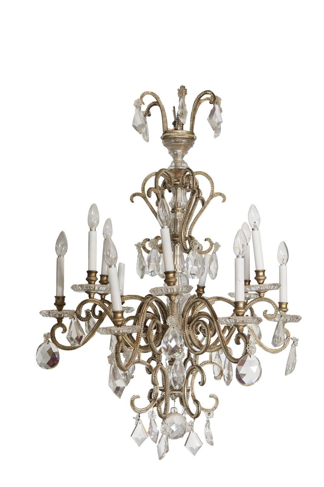 Null 176 BACCARAT

Cage chandelier with twelve arms of light in bronze, the shaf&hellip;