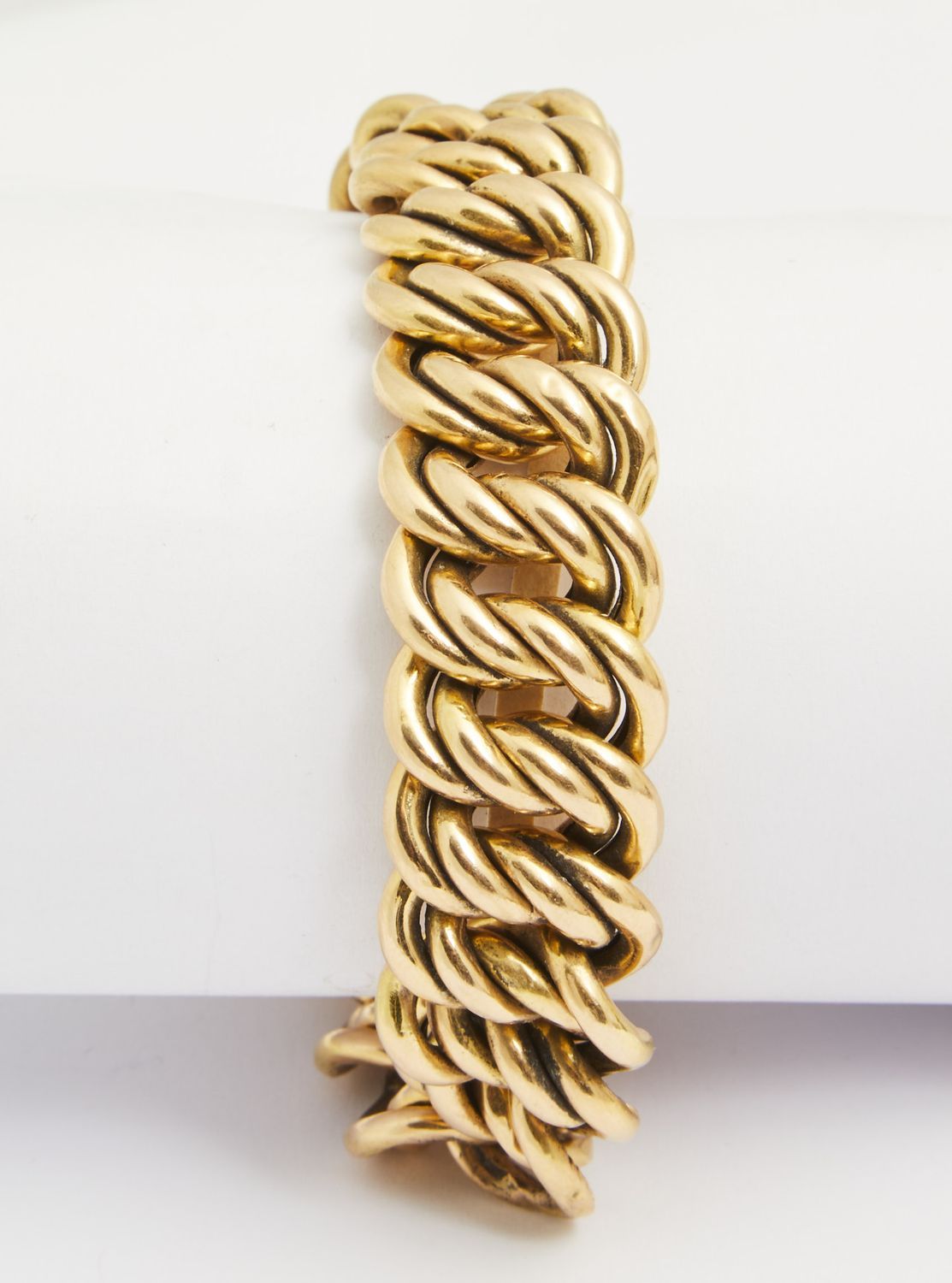Null 122 Armband aus Gelbgold mit amerikanischen Maschen, Handgelenk 19,5 cm, Ge&hellip;