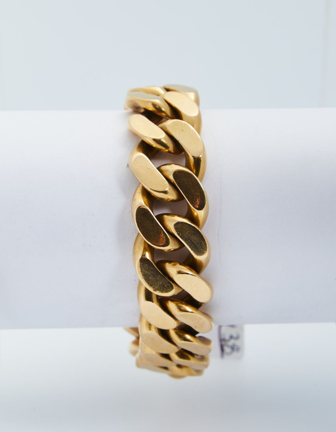 Null 217 Bracelet in yellow gold with curb chain, wrist 19 cm, weight 132.3 g