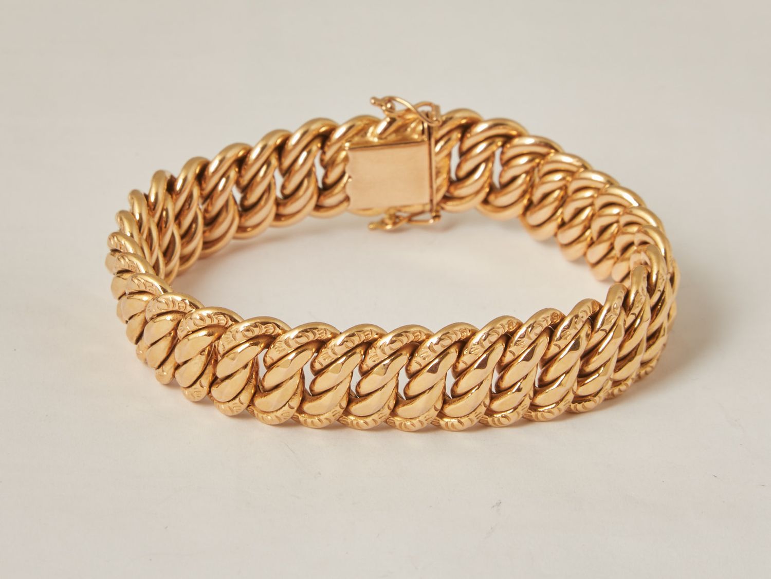Null 115 Bis Bracelet in yellow gold with American mesh, length 17.7 cm, weight &hellip;