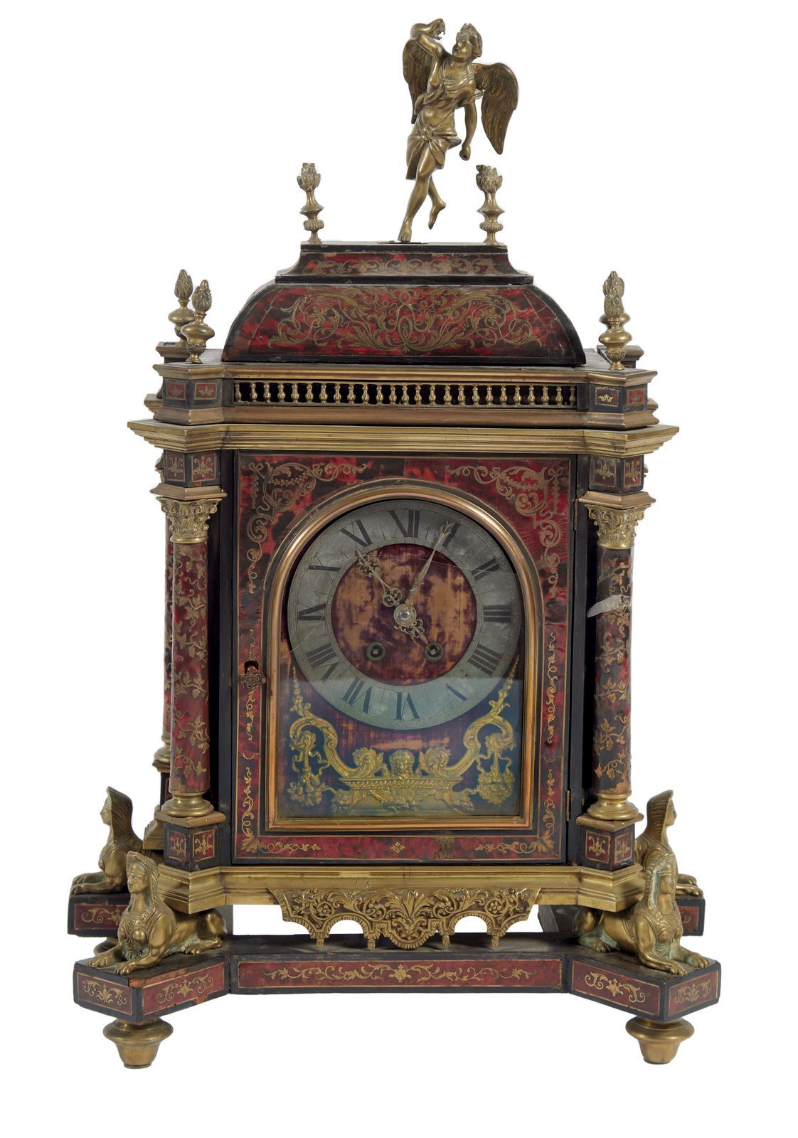 Null 137-Grande cartello in ottone intarsiato a Boulle con decorazione a fogliam&hellip;