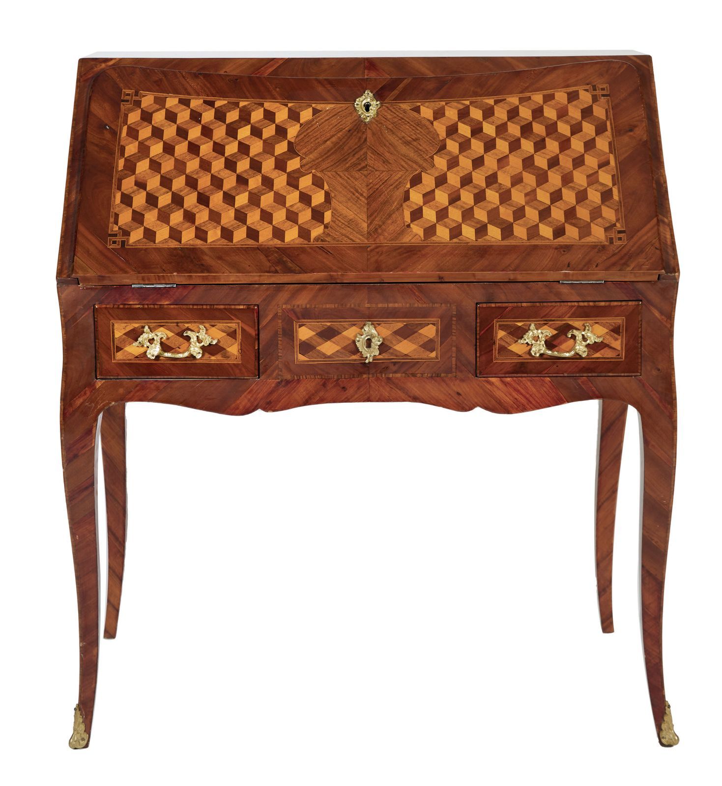 Null 464 Sloping desk in walnut veneer and fruit wood, it stands on four slightl&hellip;