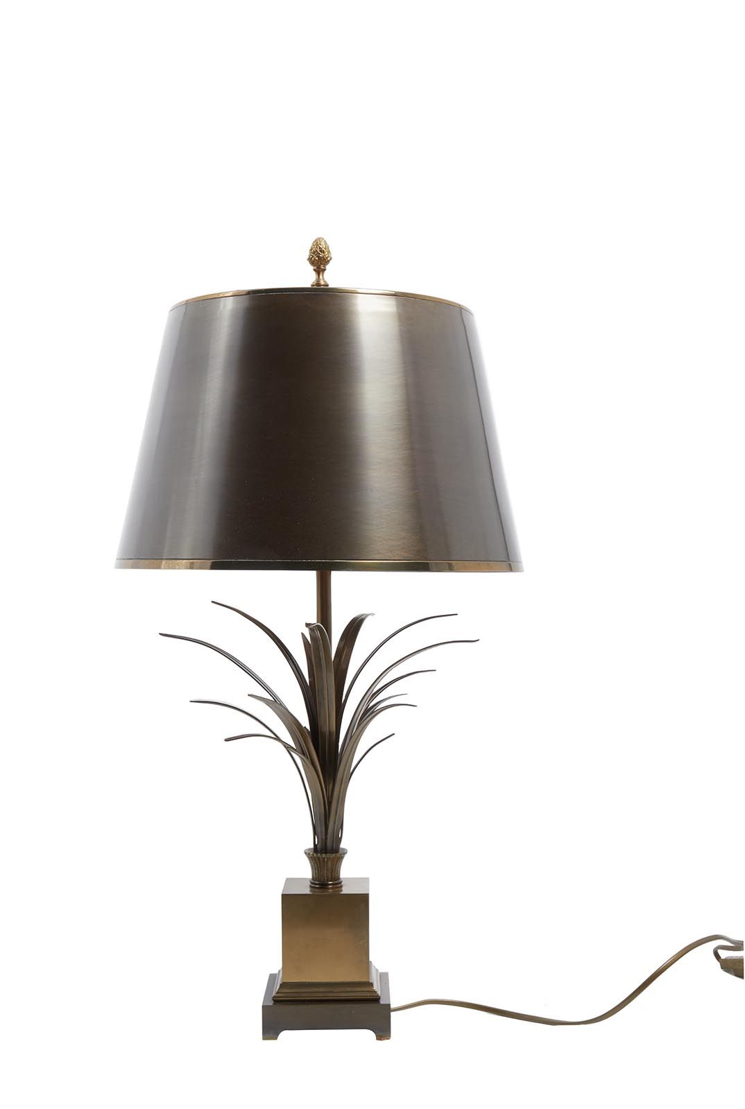 Null 368 Maison Charles; lamp ear of wheat in bronze and brass.
H : 63 cm