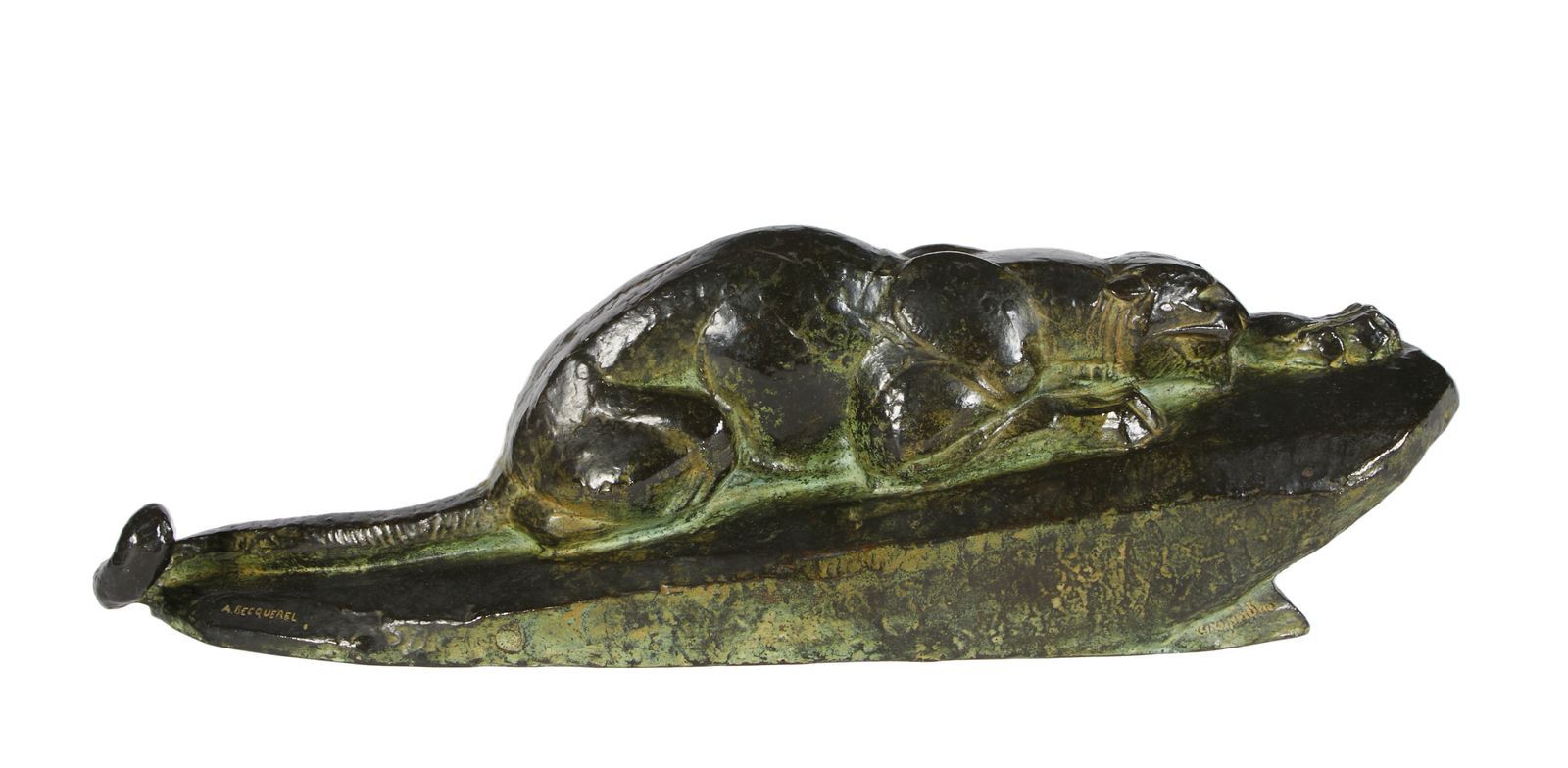 Null 325 André-Vincent BECQUEREL (1893-1981)
Liegender Panther 
Bronzeskulptur m&hellip;
