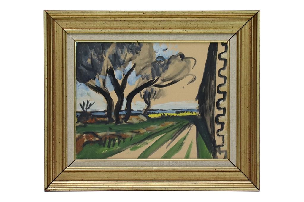 AUGUSTE CHABAUD (1882-1955) 奥古斯特-沙博德（1882-1955）。景观。纸板上的油画，无签名。尺寸：25x32厘米