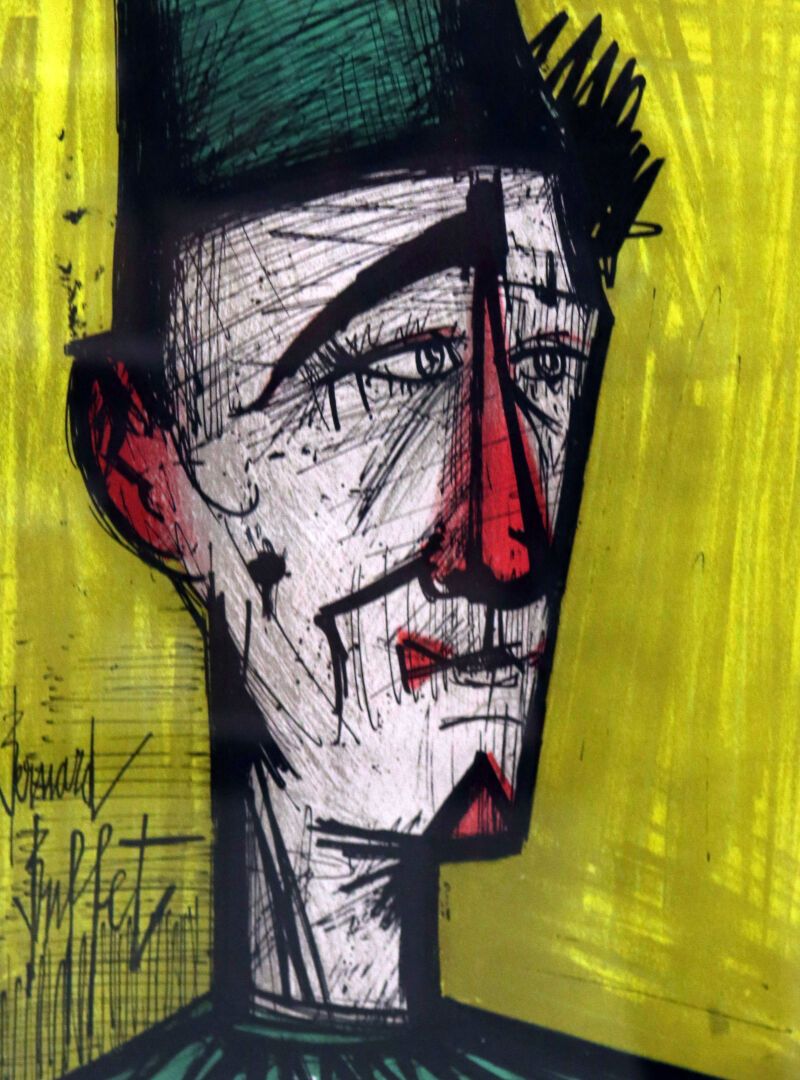 Null Bernard BUFFET (1928-1999) : le clown Jojo. Lithographie, 30 cm x 22 cm, si&hellip;