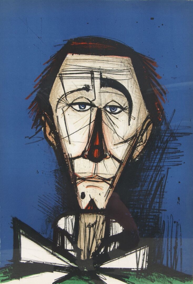 Null Bernard BUFFET (1928-1999) : le clown Auguste. Lithographie non signée et n&hellip;