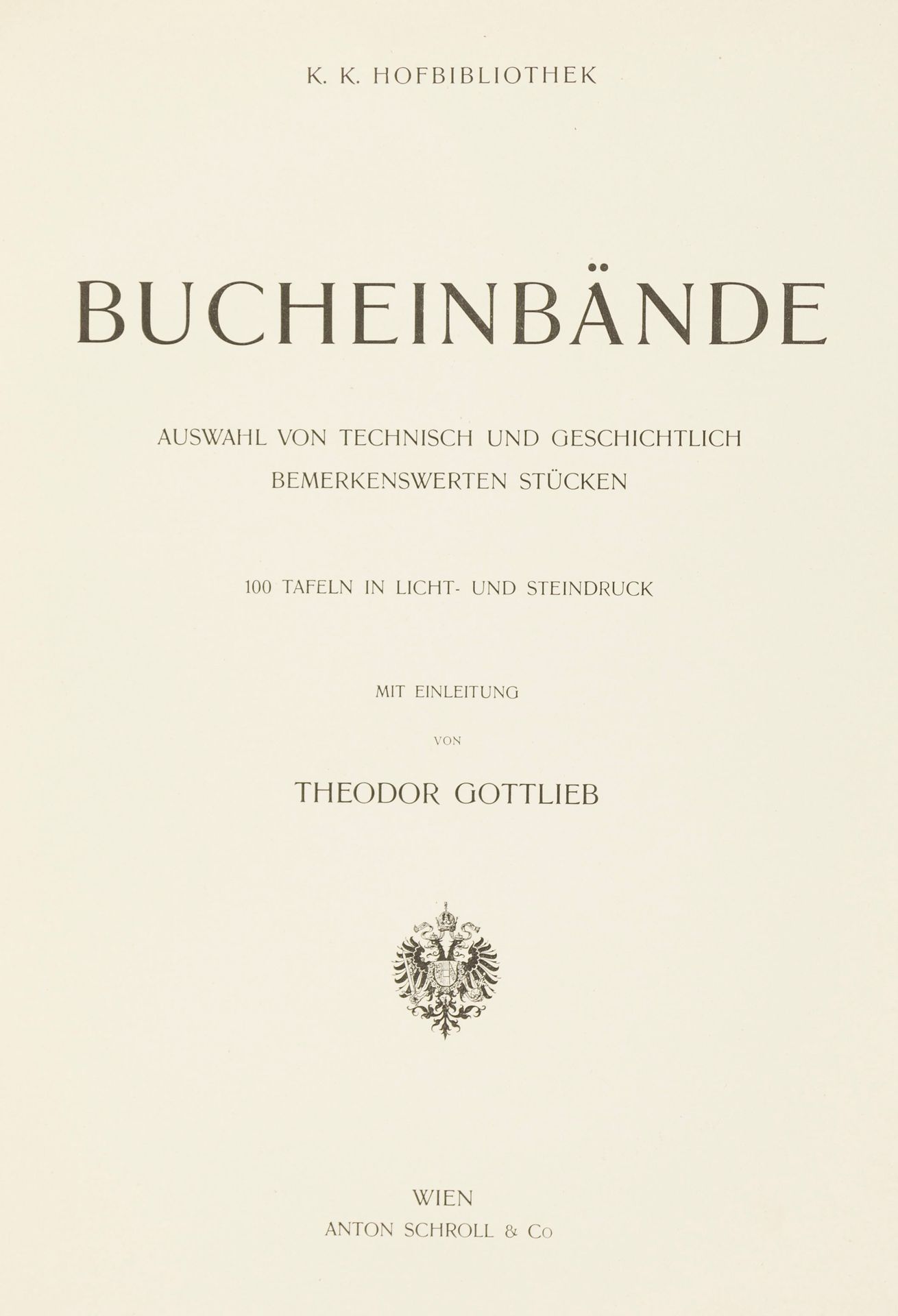 Buchwesen, Einband. – Th. Gottlieb. Livre de commerce, reliure. - Th. Gottlieb. &hellip;