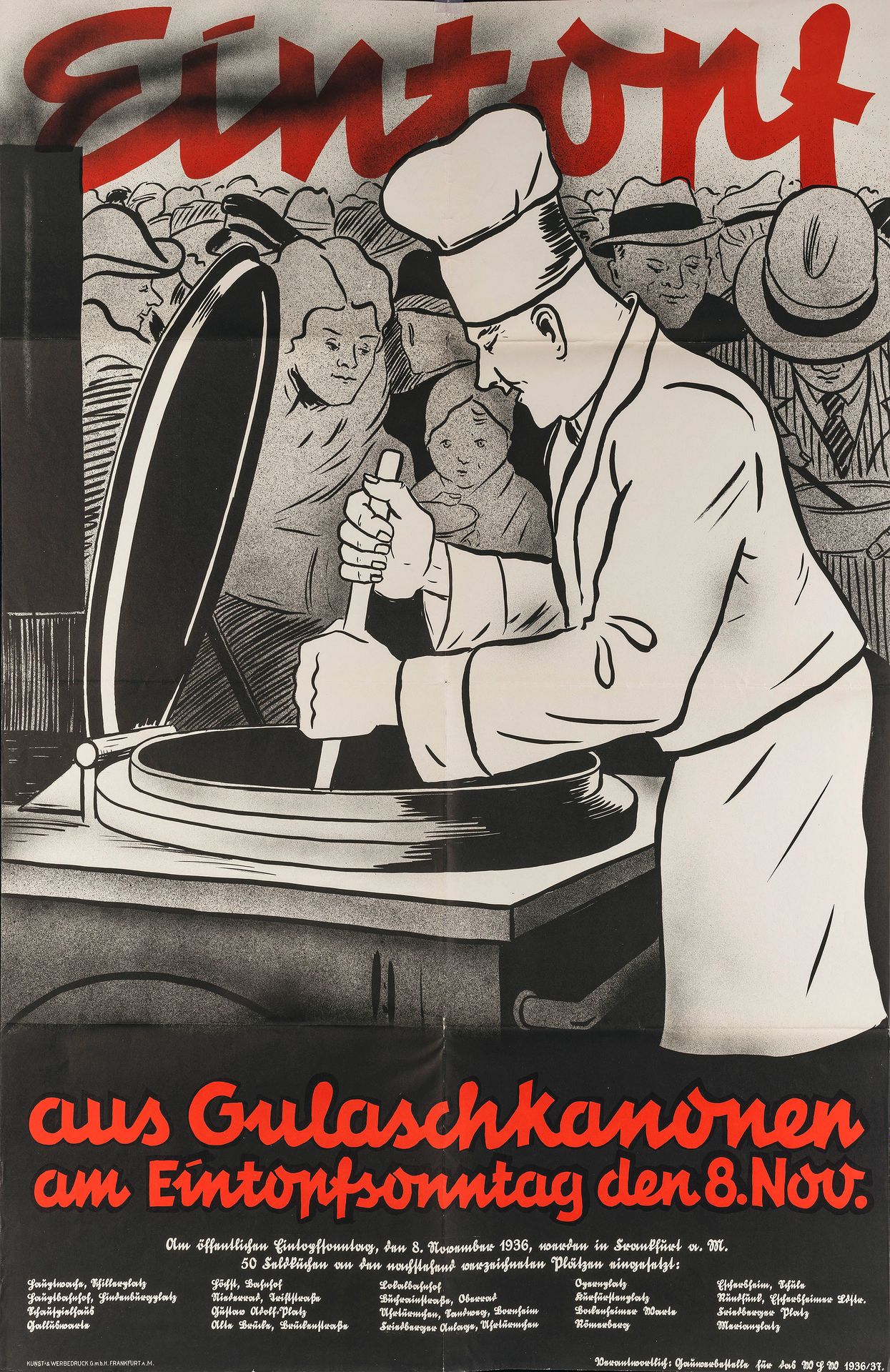 Plakat. – Wilhelm Mahler. 海报。- 威廉-马勒（Wilhelm Mahler）。来自古拉什大炮的炖菜......50个野外厨房（在法兰&hellip;