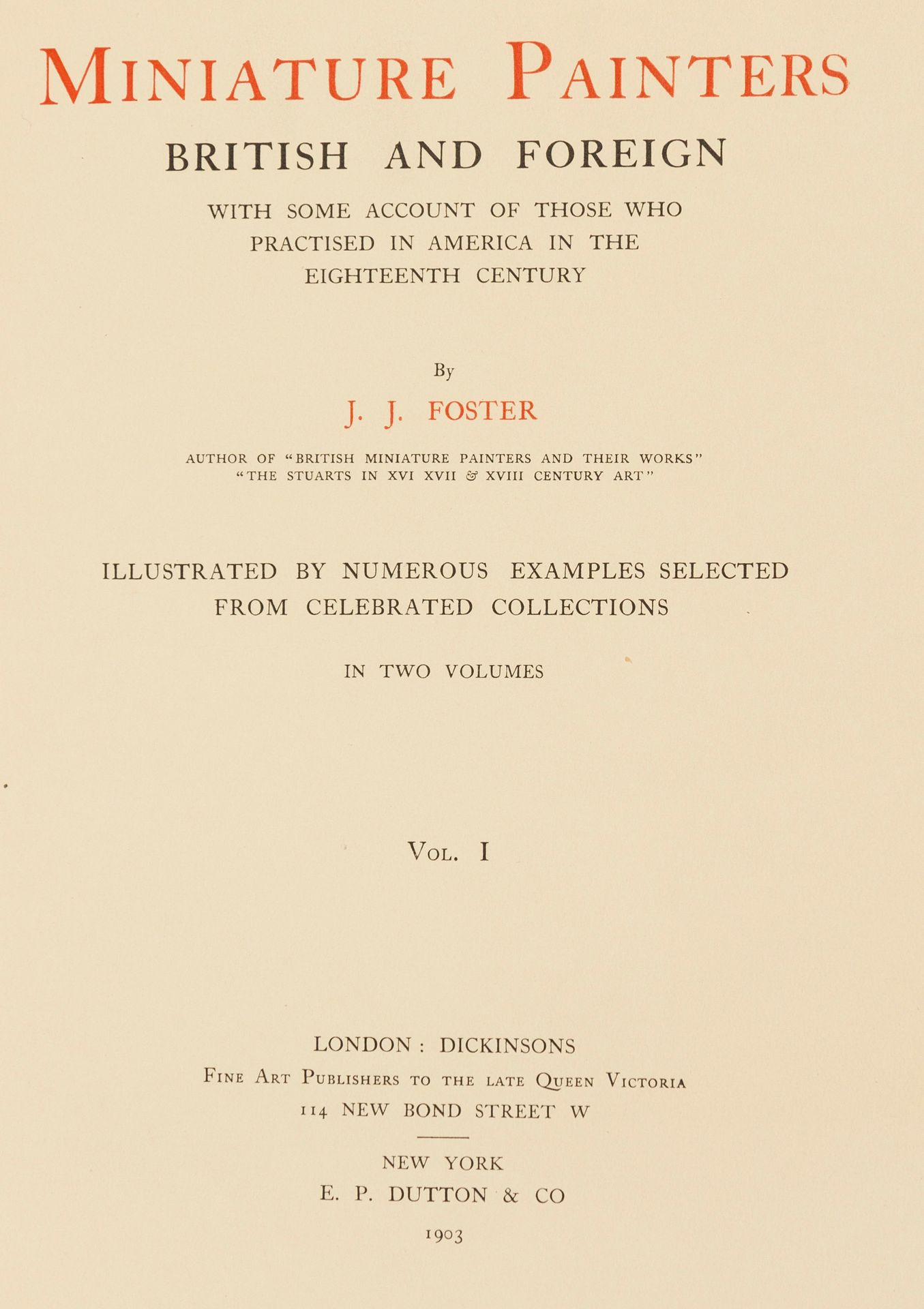 Porträtminiaturen. – J. J. Foster. Portraits miniatures. - J. J. Foster. Peintre&hellip;