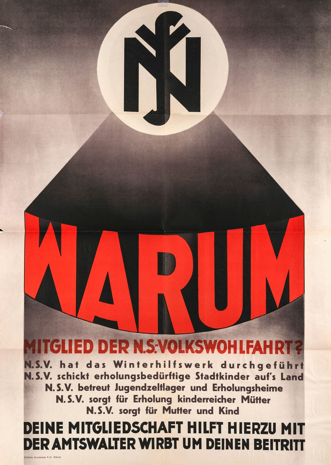 Plakat. – Wilhelm Mahler. Affiche. - Wilhelm Mahler. Pourquoi ... Affiche N. S. &hellip;