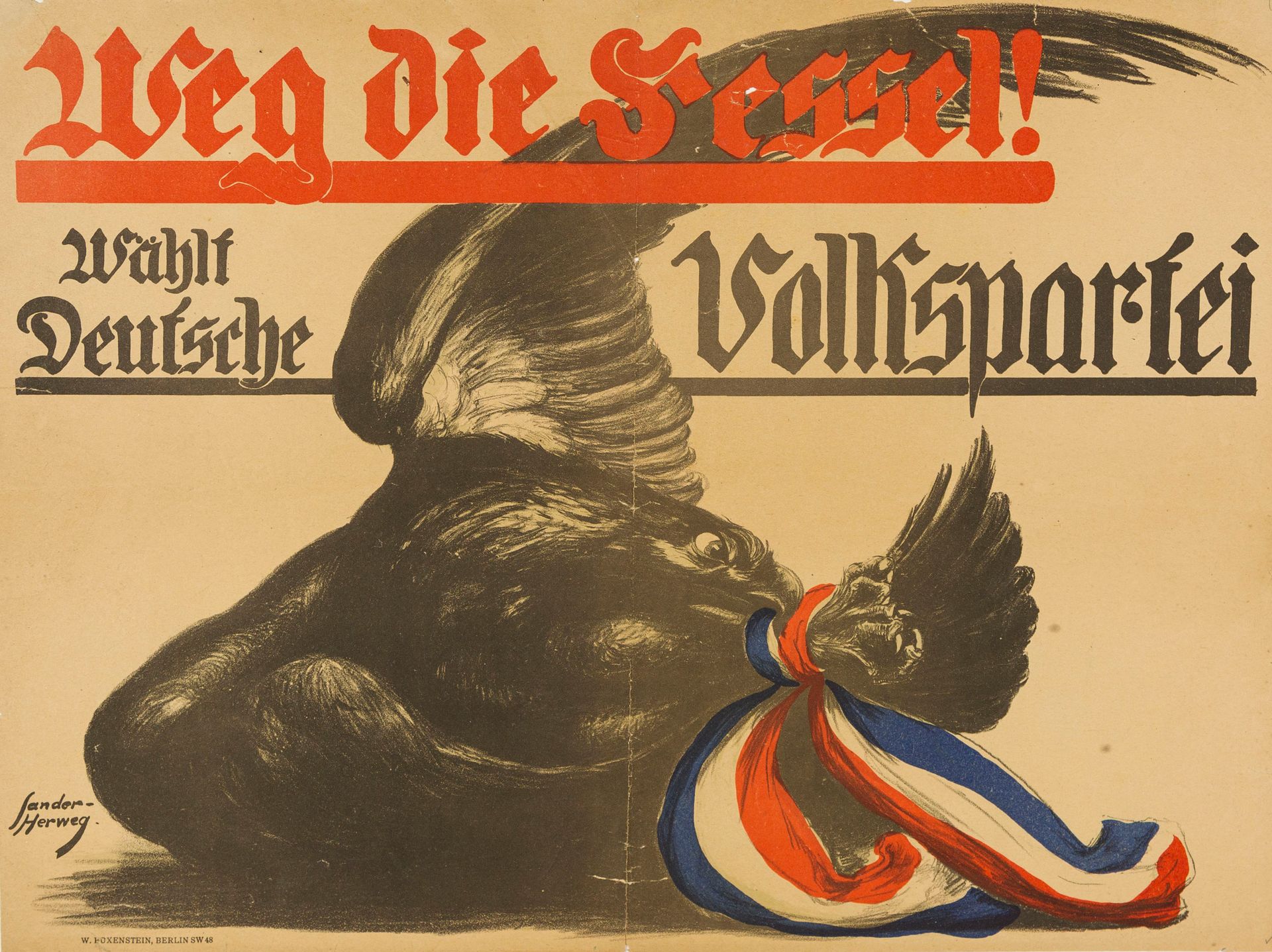 Plakat. – (Otto) Sander-Herweg Poster. -(Otto) Sander-Herweg (b. 1880). Away the&hellip;