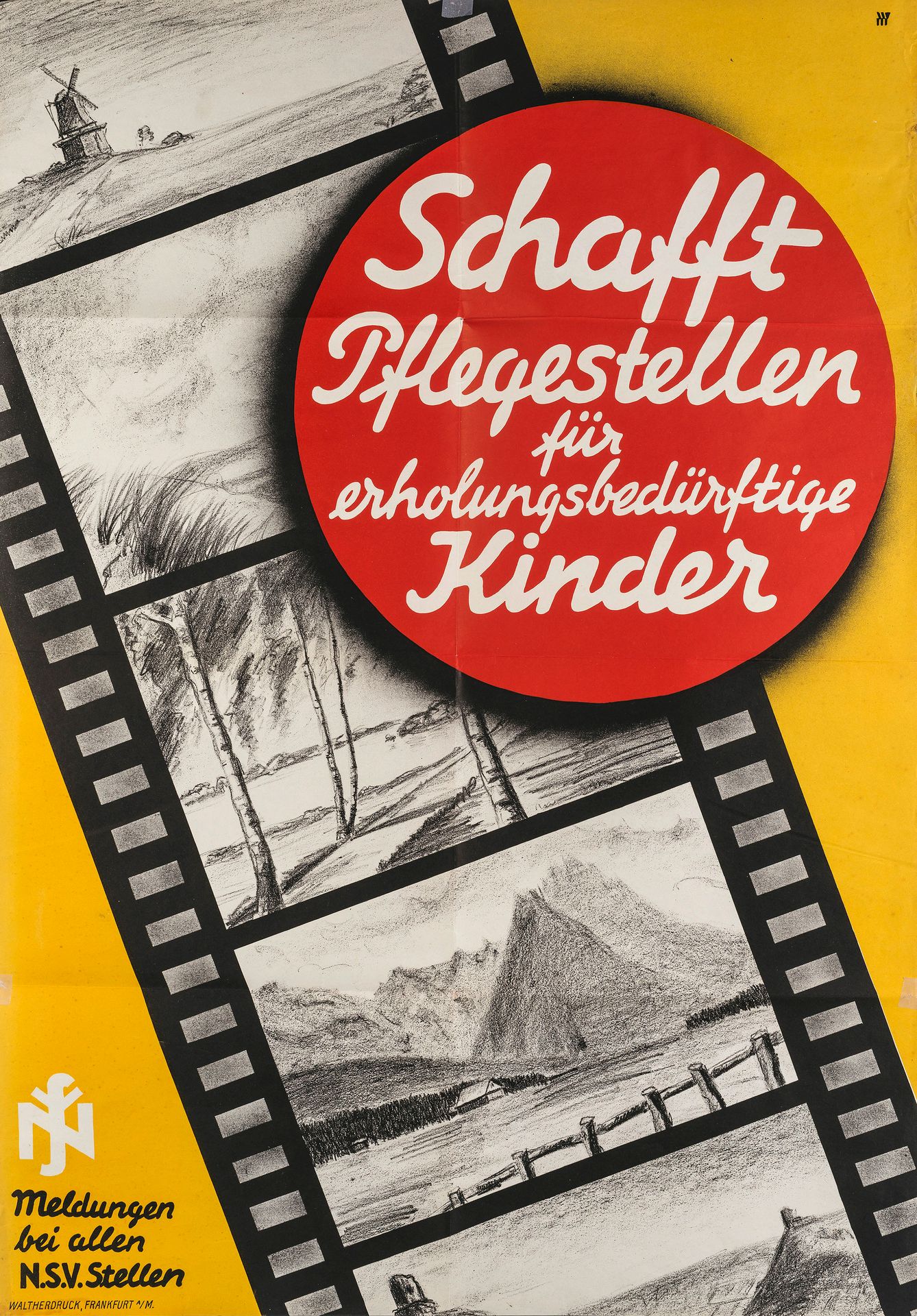 Plakat. – Wilhelm Mahler. Affiche. - Wilhelm Mahler. Poster : Schafft Pflegestel&hellip;