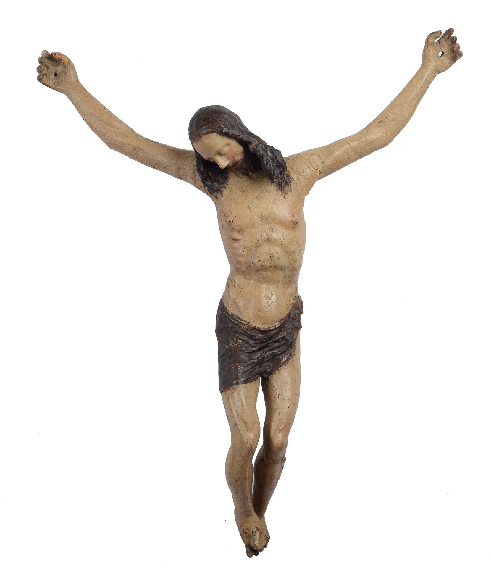 Scuola Fiorentina, XVI sec. - Cristo crocifisso Sculpture en bois polychrome, 75&hellip;